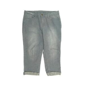 Faded Glory Cuffed Capri Women's size 14 Pinstripes Denim Jeans
